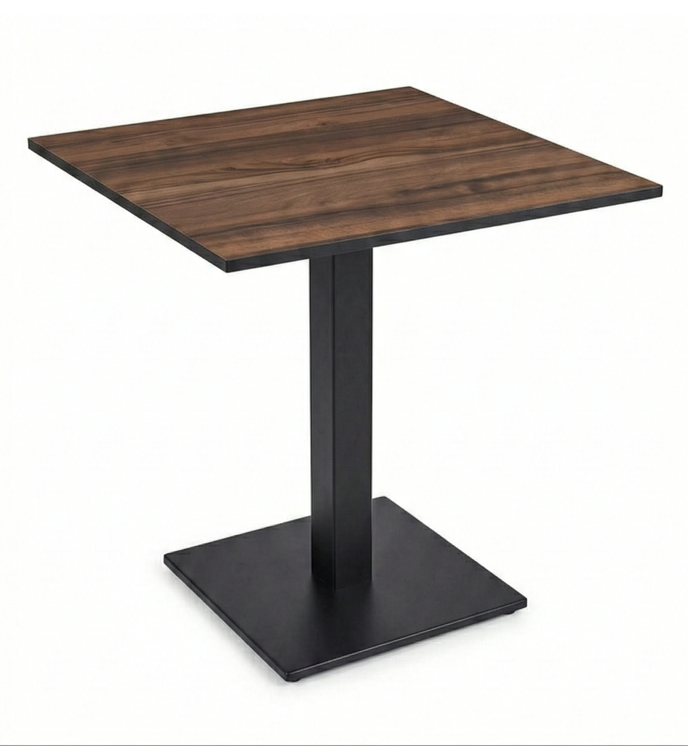 Table de Café Ikon Pro – Plateau Noyer & Pied Central Noir