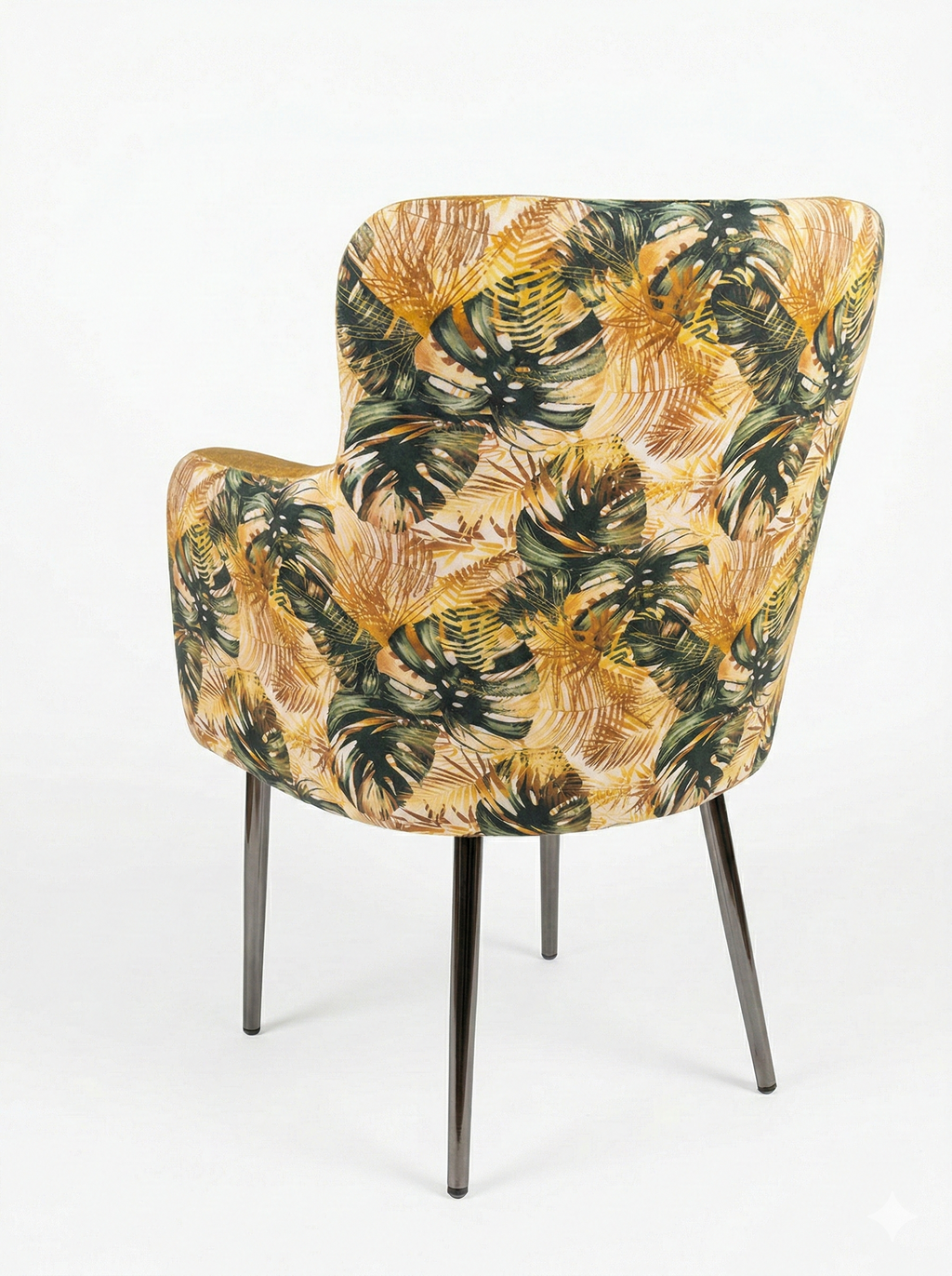 Chaise de Restaurant Ikon Flower – Tissu Bouclé & Bois Anthracite