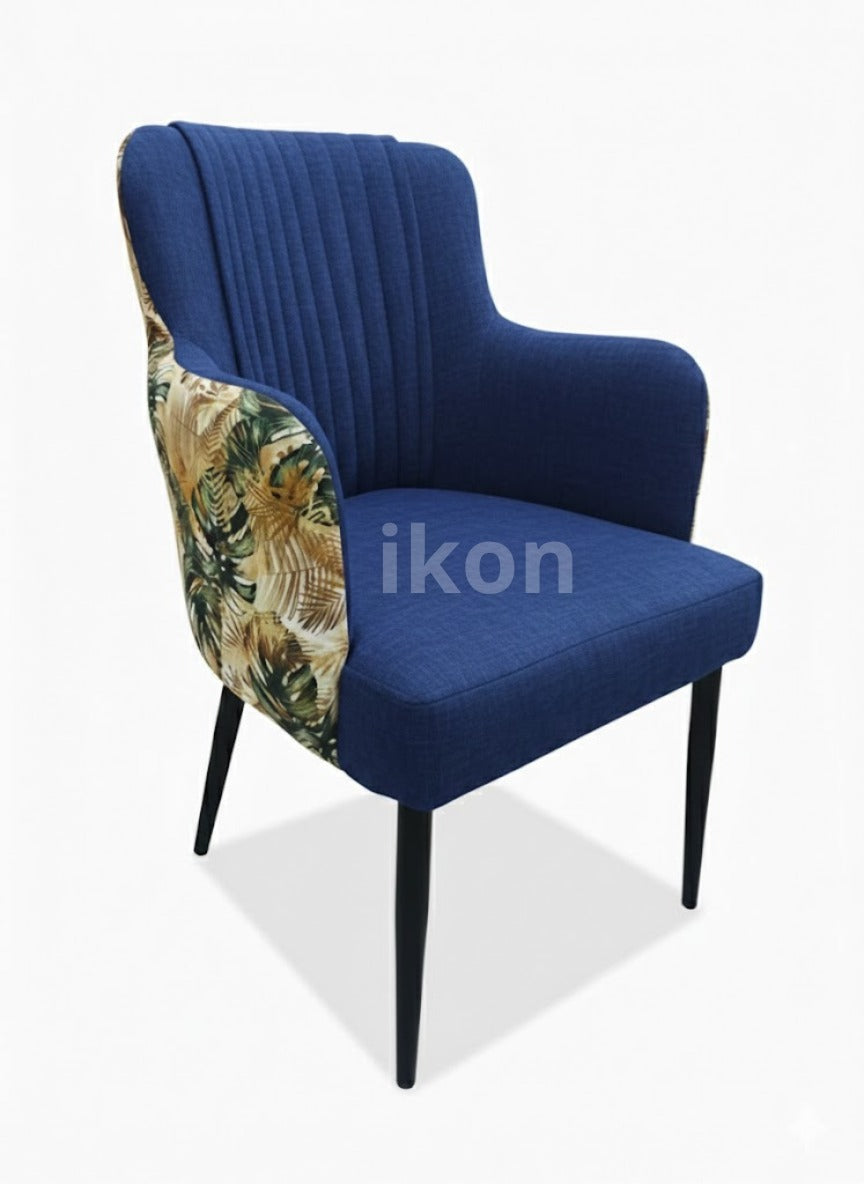 Chaise de Restaurant Ikon Flower – Tissu Bouclé & Bois Anthracite